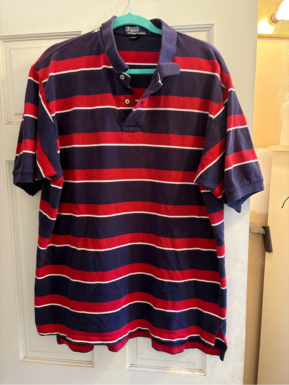 Ralph Lauren Navy, Red & White Striped Polo Shirt